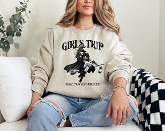 Girls Trip Sweatshirt, Halloween Shirt, Retro Halloween Sweatshirt, Halloween Witch Sweatshirt, Salem Massachusetts Tee, Salem Witch
