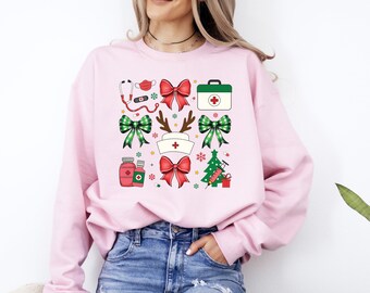 Christmas Nurse Sweatshirt, Holiday Medical Staff Gift
