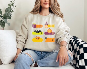 Cute Halloween Sweatshirt, Retro Ghost Hoodie, Cute Fall Sweatshirt, Unisex Halloween Hoodie, Pumpkin Season Tee, Cute Ghost Hoodie