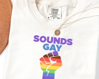 Comfort Colors® LGBTQ Sounds Gay Count Me In Shirt, Gay Rights Shirt, LGBTQ Shirt, Gay Pride Shirt, Rainbow Color Shirt, LGBT Tee, Pride Tee