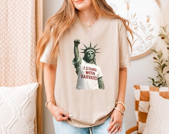 I Stand With Harvard Shirt, Protest Rights T-Shirt,  Show Your Support for Free Speech & Resistance,  "PeopleOverPower dot Me"