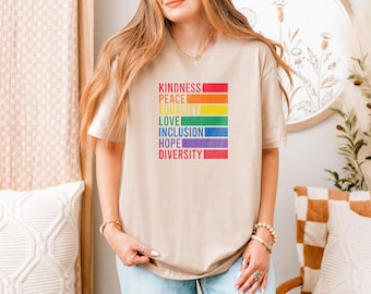 LGBTQ Rainbow Colors Shirt, LGBTQ Rainbow Words Shirt, Gay Pride Shirt, LGBTq Gift, LGBTQ Shirt, Equal Rights Shirt, Pride Month Shirt