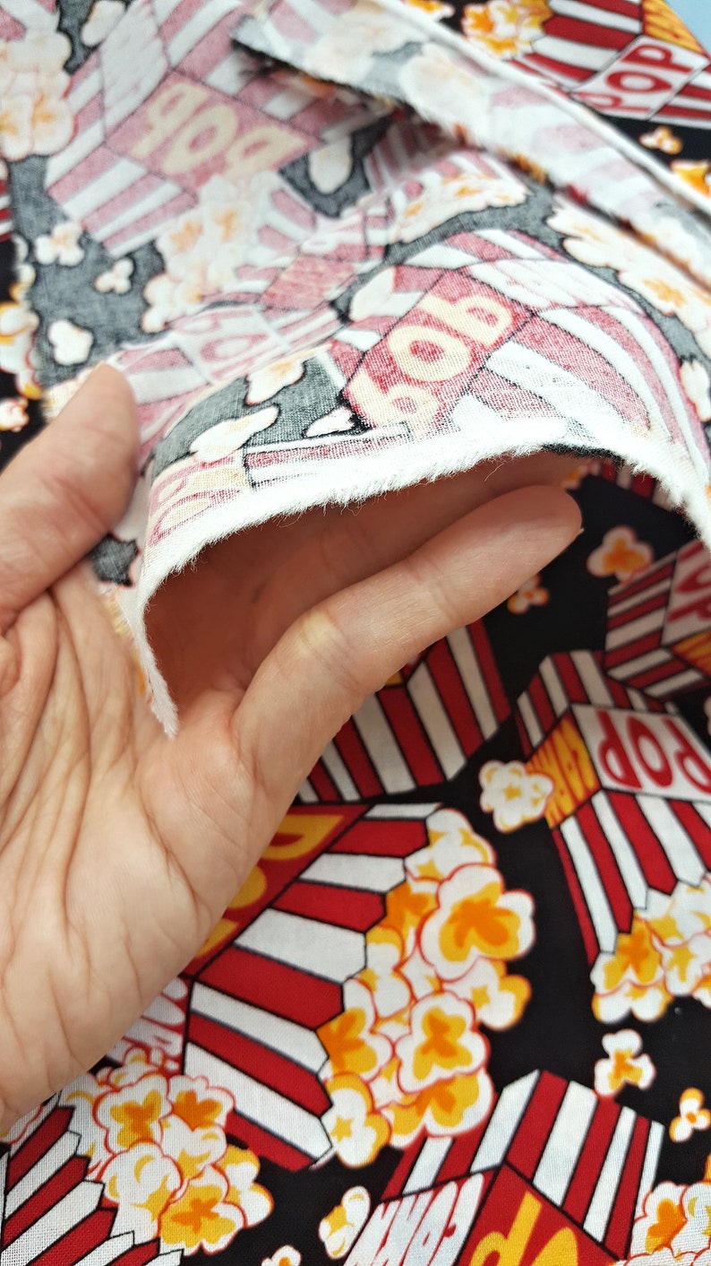 Retro Popcorn Print Quilting Cotton Cotton Poplin Fabric for Etsy