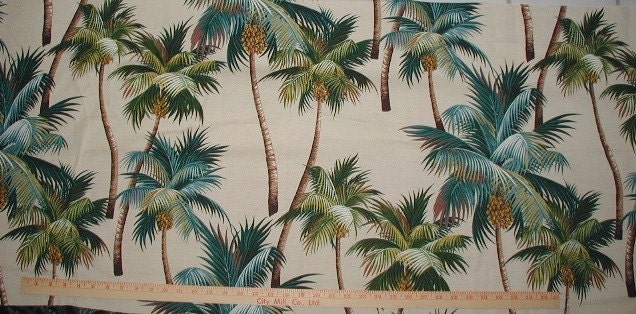 NEW TROPICAL PALM TREE BARKCLOTH FABRIC UPHOLSTERY WEIGHT | Etsy