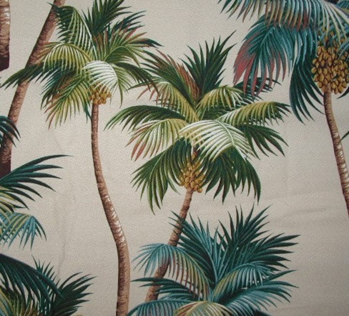 NEW TROPICAL PALM TREE BARKCLOTH FABRIC UPHOLSTERY WEIGHT Etsy