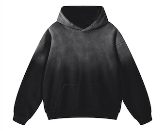 Acid Washed Oversized Sweatshirt, Vintage Swearshirt- Heavyweight Pure Cotton Handcrafted Monkey Wash Drop Shoulder Oversized Hoodie
