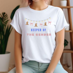 Keeper Of The Gender Shirt,Boots Or Bows Gender Revea, Gender Keeper Shirt, Rodeo Baby Showe, Pomysły na ujawnienie płci, pakiet ujawnienia płci