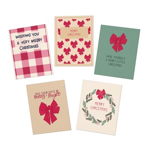 Christmas Greeting Cards (5-Pack), Christmas Card Set, Holiday Card Pack, Merry Christmas Cards, A2 Christmas Greeting Cards, Set of 5 Cards