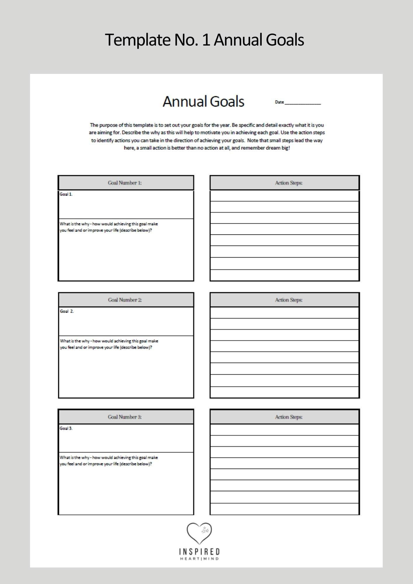 Goal Planning - Annual Goals, Quarterly Goals, Monthly Goals, Weekly Goals, Printable & Fillable PDF, Digital Download. Top 3 Goals.