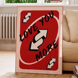 Lámina decorativa "Love You More" / Arte mural con tipografía moderna, descarga digital, decoración para apartamentos
