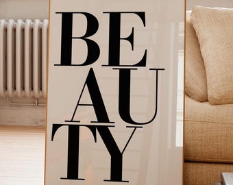 Schoonheidstypografieposter | Minimalistische print mode decor slaapkamer woonkamer galerij statement kunst