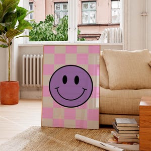Smiley Face Print, Girl Room Wall Art, Teen Boy Room Decor,  Gift For Her, Kids Room Decor, Girls Bedroom Poster, Smiley Wall Art