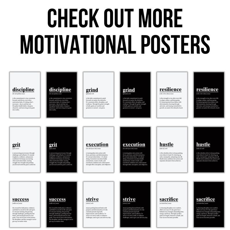 Discipline Wall Art, Office Print, Motivational Wall Art, Discipline Poster, Gift For Him, Gym Wall Art, Motivation Poster, Office Wall Art image 8
