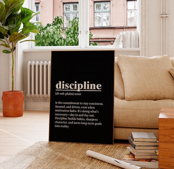 Discipline Wall Art, Office Print, Motivational Wall Art, Discipline Poster, Gift For Him, Gym Wall Art, Motivation Poster, Office Wall Art