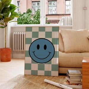 Smiley Face Print, Boy Room Wall Art, Teen Boy Room Decor,  Gift For Him, Kids Room Decor, Boys Bedroom Poster, Smiley Wall Art