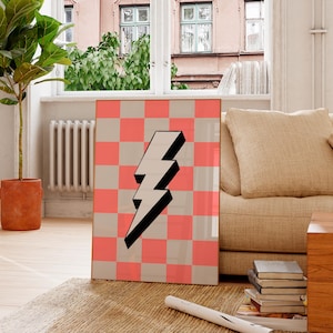 Lightning Bolt Print, Boy Room Wall Art, Teen Boy Room Decor,  Gift For Him, Kids Room Decor, Boys Bedroom Poster, Lightning Bolt Wall Art