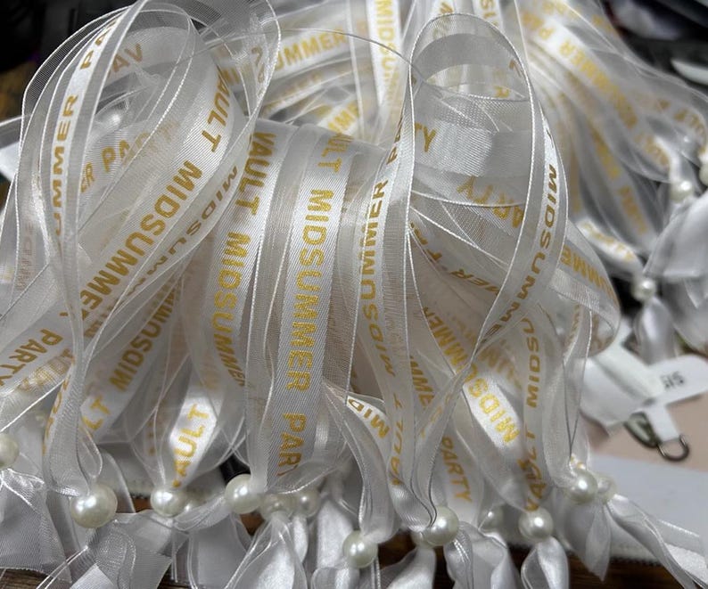 Midsummer Ribbons 100 Handmade Tulle Edge Wristbands: Custom Wedding Party Favors - Etsy