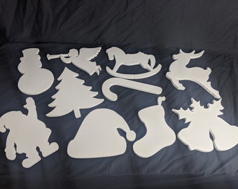 10 of 28CM tall X 2CM deep - Polystyrene Christmas Shapes - High Density Material