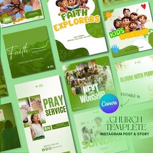Church Instagram Templates, Faith-Based Canva Designs, Uplifting Christian Posts, Worship Graphics, Church Social Media Templates