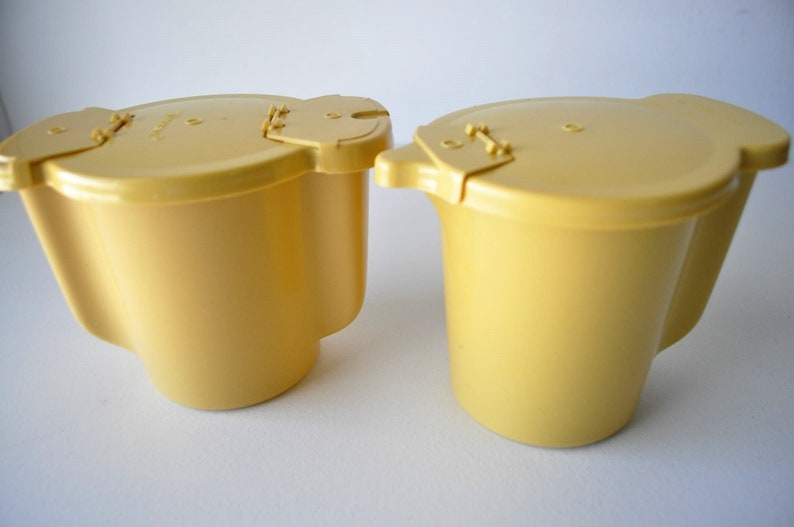 Vintage Tupperware Sugar and Creamer Set in Gold/Harvest Gold Etsy