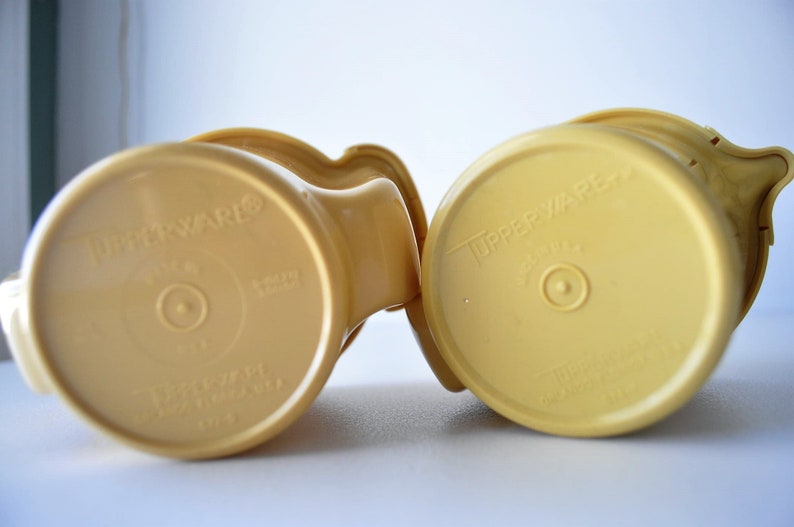 Vintage Tupperware Sugar and Creamer Set in Gold/Harvest Gold Etsy