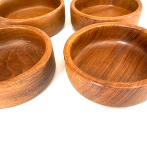 vintage mid century modern vintage set of four maple wooden bowls/ salad bowls / wood bowls/4 wood salad bowls