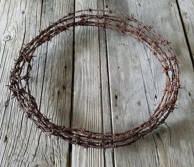 vintage rusty Barbed Wire Barb Wire Wreath Rusty Barbed Wire Wedding Decor Western Decor Craft Supply