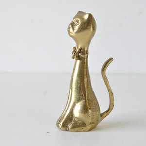 Vintage Brass Cat, Brass Kitty vintage brass cat / mcm brass kitty cat / gift for cat lover / kitty cat lovers gift/ 1960s brass cat
