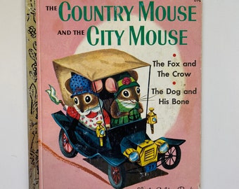 Vintage 1961 Little Golden Book The Country Mouse and the City Mouse Hardcover FIRST edition / McDonalds Happy Meal prize for children