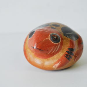 vintage mid century modern Tonala colorful Pottery Mexican  Hand Painted Quail Bird / hand painted in Mexico by artist / frog pottery
