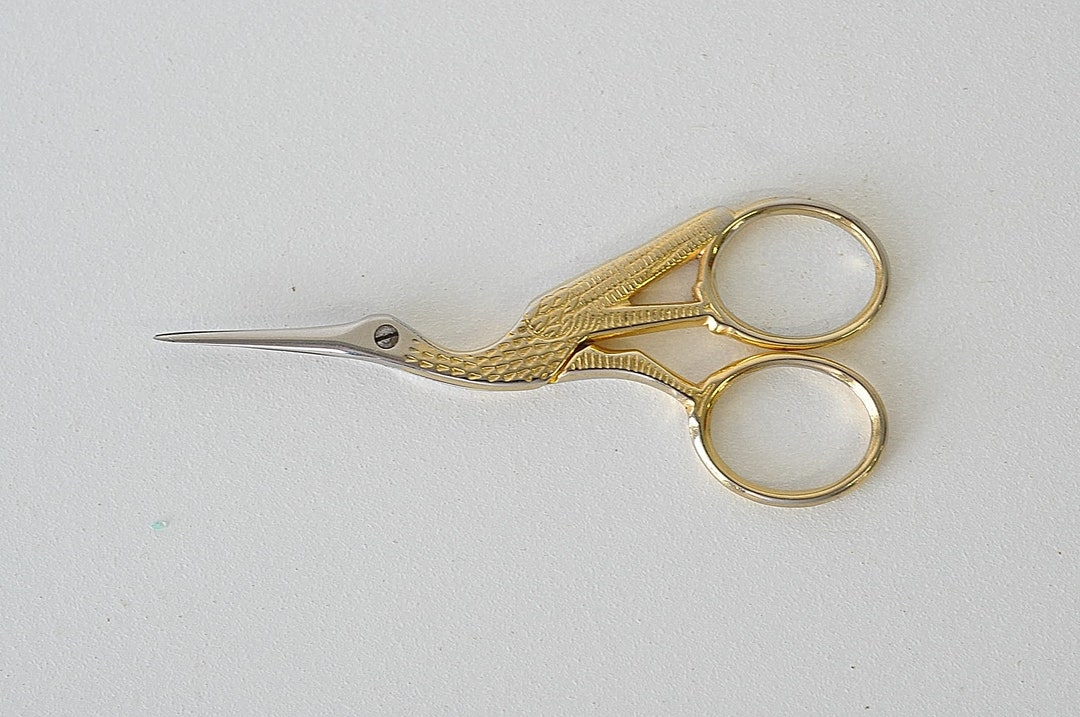 Vintage Stork Scissors Gold Plated Made in Italy/ Quilt Etsy
