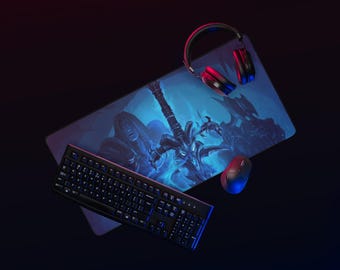 Frostmourne Desk Mat – WoW Gaming Mouse Pad, Lich King Sword Warcraft Deskpad, Anti-Slip Large Mat for Gamers