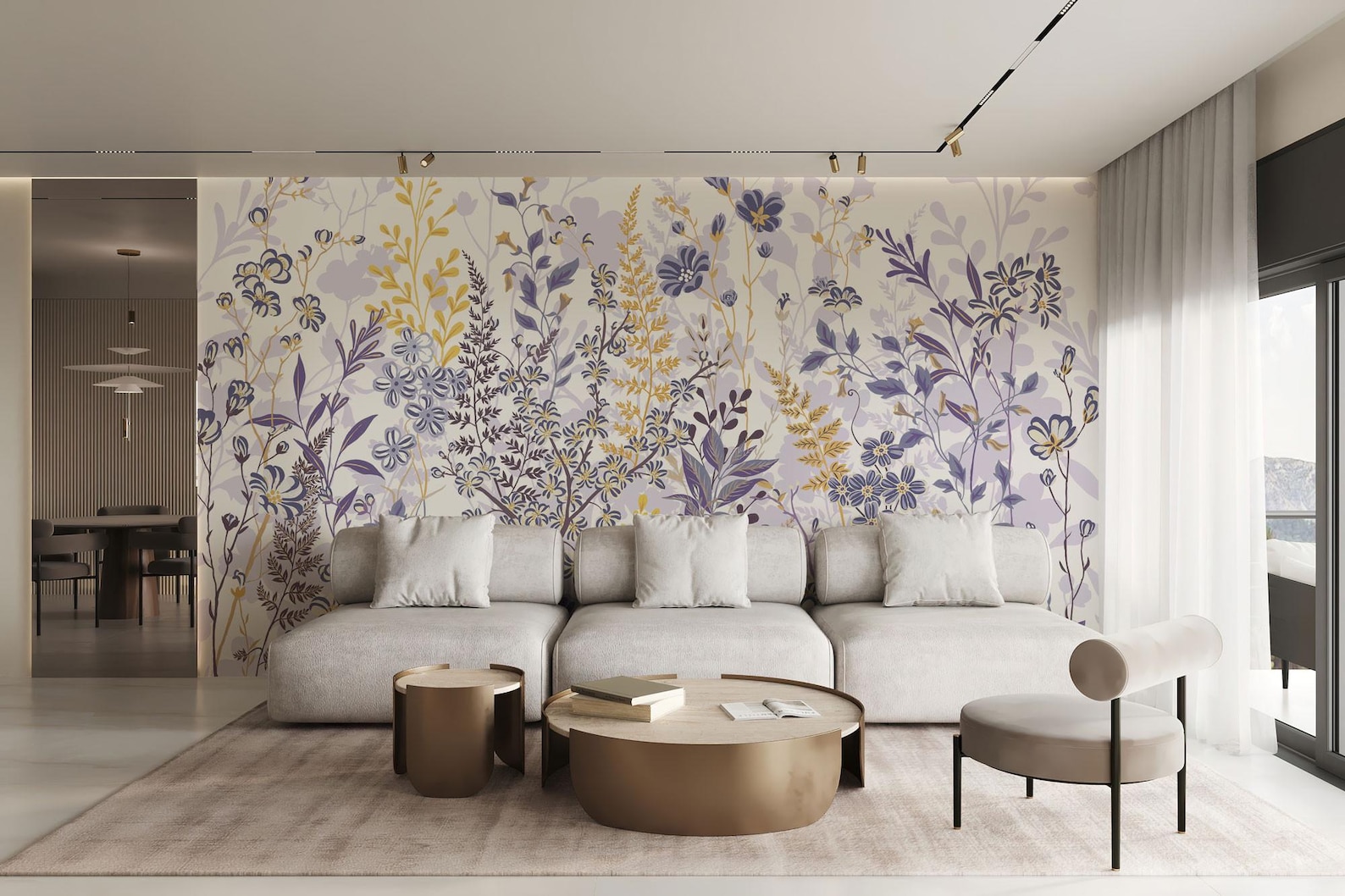 Wildflower Meadow Wallpaper Mural – Vintage Botanical Floral Wall Art ...