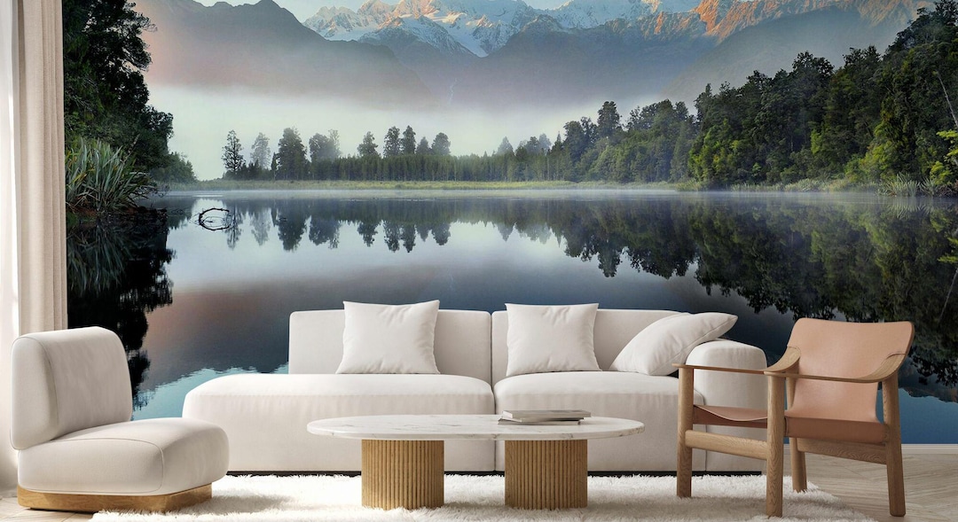 Reflection of Lake Wallpaper - Etsy