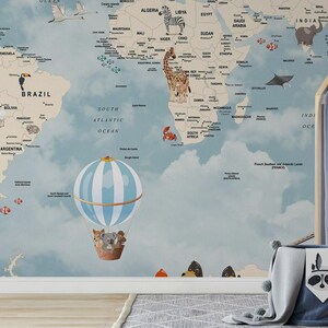 Papier peint carte du monde aventure