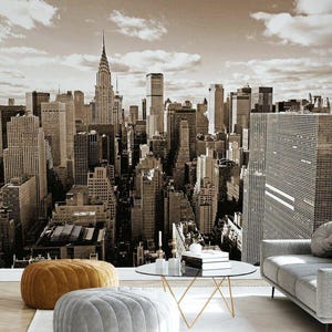Oben Manhattan City Skyline Wandbild - New York City Nachtansicht Tapete für Wohnkultur