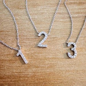 Sterling Silver Number Necklace: Lucky Charm Pendant