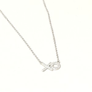 Sterling Silver XO necklace . xo silver necklace . mothers necklace . valentines day necklace . love necklace