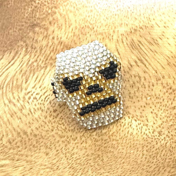 Luchador Mask Ring: Seed Bead Lucha Libre Statement Ring