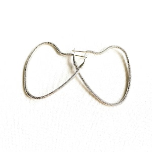 Sterling Silver Heart Hoop Earrings: Large 38mm Latch Back