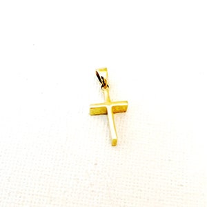 Dainty 14K Gold Cross Pendant: Minimalist Christian Charm