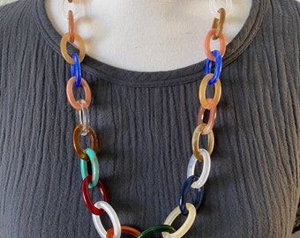 COLORFUL BIG link acrylic necklace chain