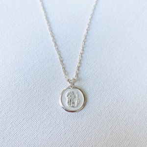 Sterling Silver First Communion Medal Necklace (16mm)