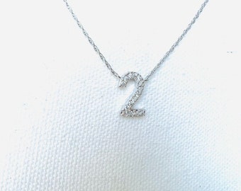 NUMBER NECKLACE Sterling SILVER  number silver necklace 925 silver