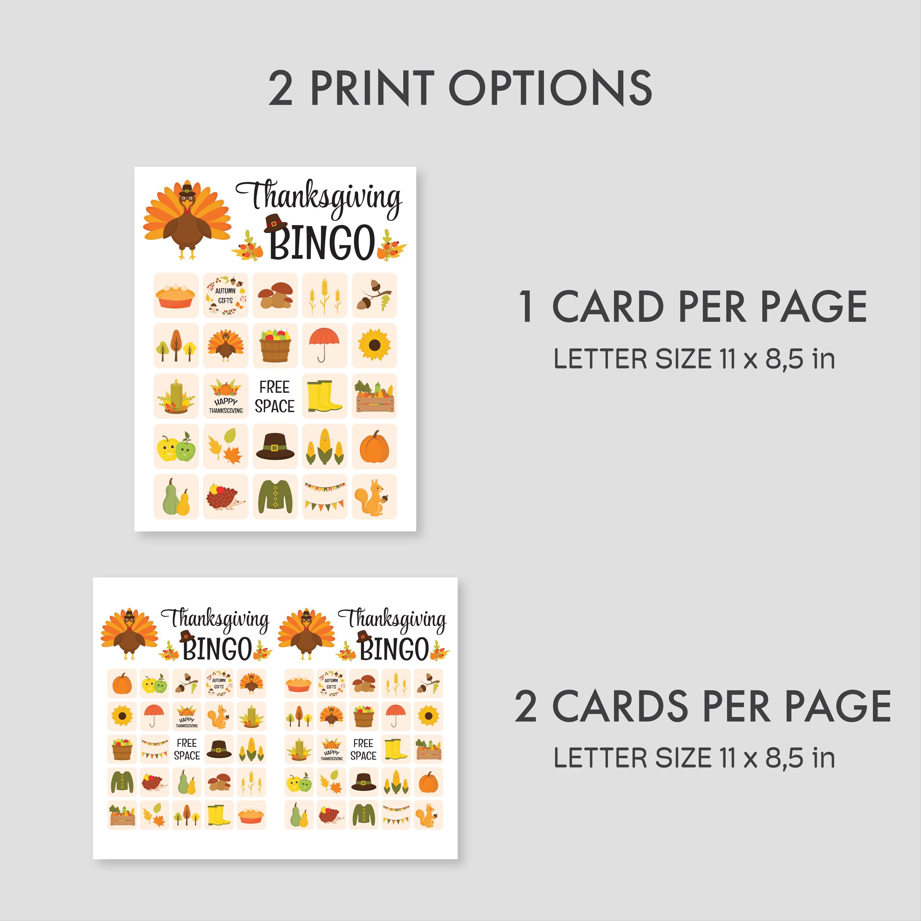 Thanksgiving Bingo. 30 Thanksgiving Bingo Cards. Family Thanksgiving ...