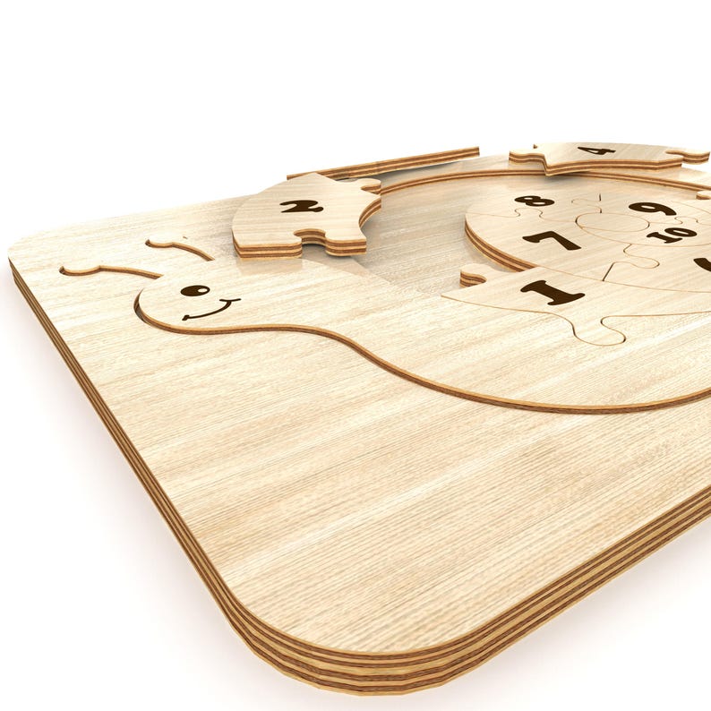 Snail Number Puzzle Laser Cut SVG Files, Educational Wooden Montessori ...