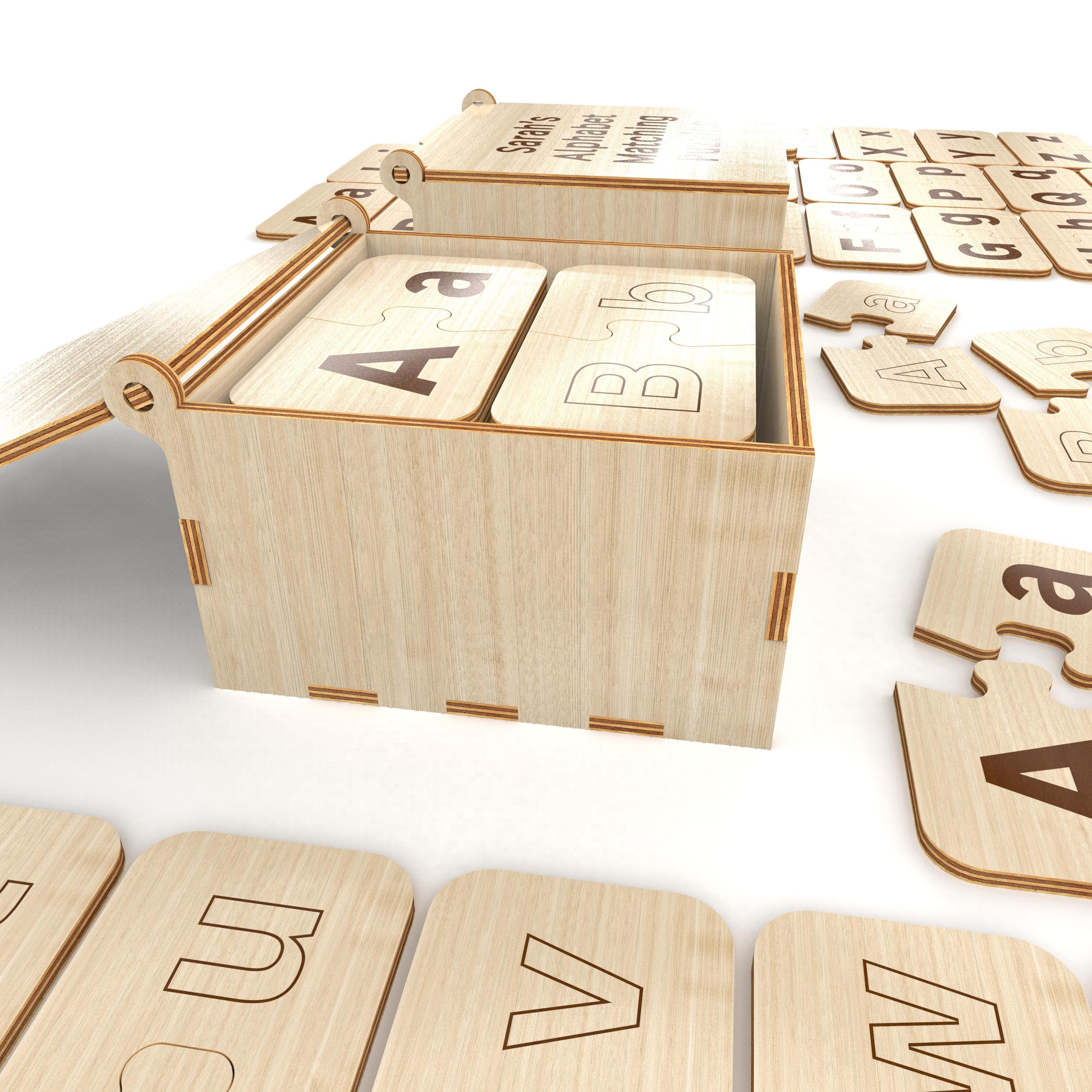 Montessori Alphabet Matching Puzzles, Wooden Alphabet Puzzles for Early ...
