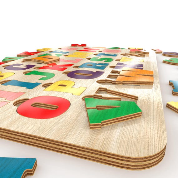 エンハート キューブモール フロアパネル 6枚セット Montessori Alphabet Puzzle Board, Laser Cut Files for Educational