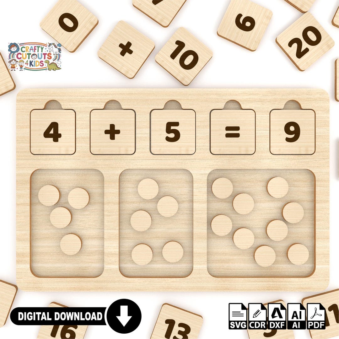 Laser Cut Montessori Math Toys, Educational Puzzles SVG Files ...
