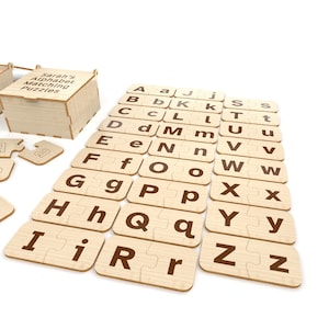 Montessori Alphabet Matching Puzzles, Wooden Alphabet Puzzles for Early ...
